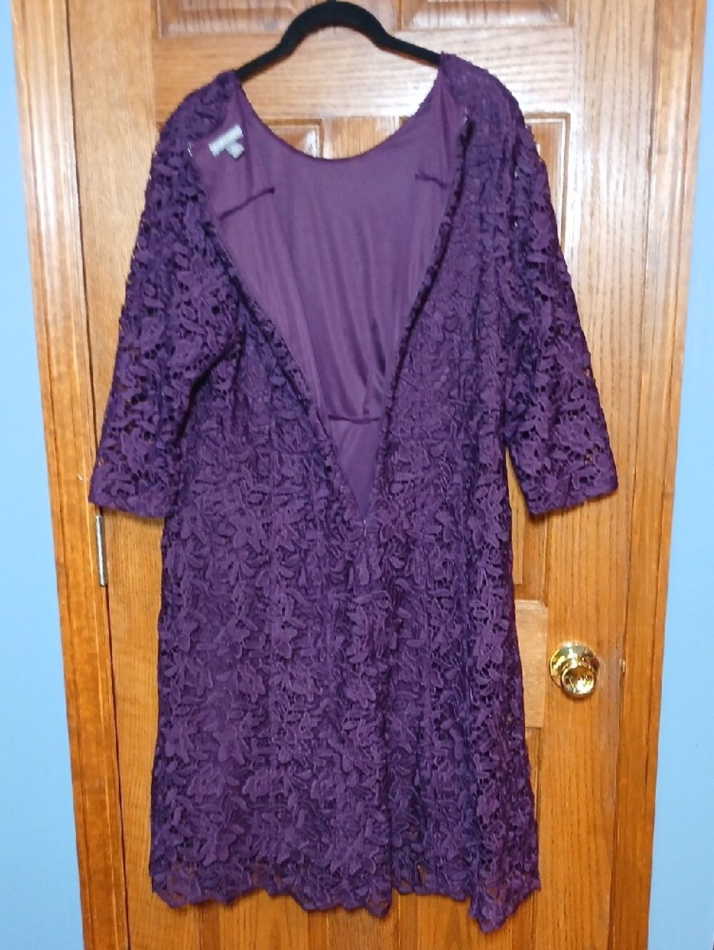 Jessica London Deep Purple Lace Evening Dress 18W - Picture 3 of 8